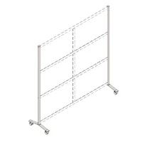 Lorell Adaptable Panel Legs, 18.8" x 2" Depth x 71" Height, Aluminum, Silver