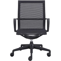 Lorell Executive Mesh Mid-back Chair, Black Nylon Seat, Black Nylon Back, Plastic Frame, 5-star Base, 26.3" x 26.3" Depth x 38.5" Height, 1 Each