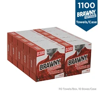 Brawny Professional D300 Disposable Cleaning Towel, Tall Box, White, 110 Towels/Box, 10 Boxes/Case, Towel (WxL) 9.2" x 15.9"