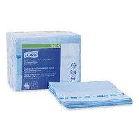 Tork Small Pack Foodservice Cloth, 1-Ply, 11.75 x 14.75, Unscented, Blue with Blue Stripe, 50/Poly Pack, 4 Packs/Carton