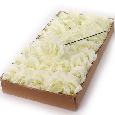 Box of 50: Cream White Rose Picks, Silk Blooms, Floral Picks (8"L X 3"W) by Floral Home®