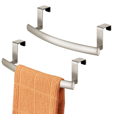 mDesign Steel Over Door Curved Towel Bar Storage Hanger Rack