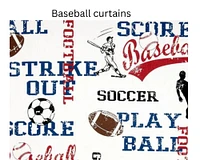 Drapery Loft custom made Baseball curtains any length