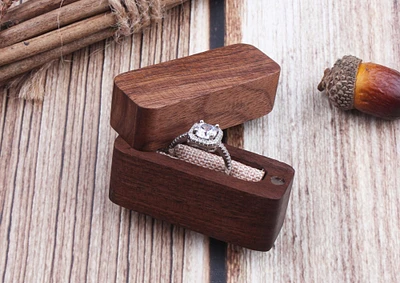 Wooden Wedding Ring Box, Custom Ring Box For Wedding Ceremony, Gifts for Bride, Anniversary Gift for Her, Proposal Engagement Ring Box