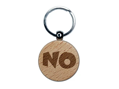No Text Engraved Wood Round Keychain Tag Charm