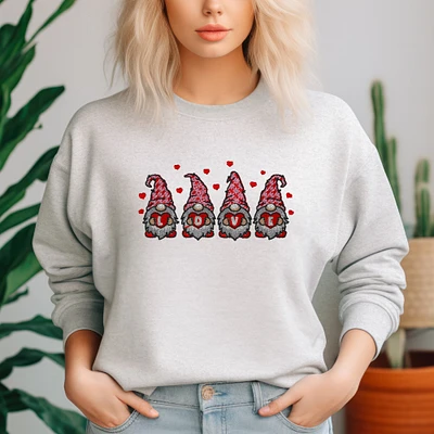 Embroidered Sweatshirt Love Gnomes Mother's Day Sweater Gift Cute Comfy Present Soft Pullover Unisex Hoodie Custom Crewneck
