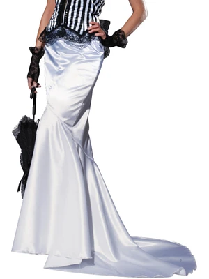 Womens Club Burlesque Elegant Formal White Fantail Skirt