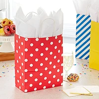 Hallmark 12" Large Paper Gift Bag Assortment, Pack of 12 in Blues, Red, Yellow, Black - Solids and Geometric Patterns for Birthdays, Father's Day, Holidays and More