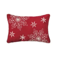 Snowy Holiday Beaded Pillow