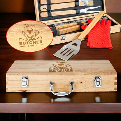 Gift for Dad, Personalized Grill Set, Custom Father's Day Gift, BBQ Grill Set, Mens BBQ, Grilling Tool Set, Men's Grill Gift, BBQ Gift Set