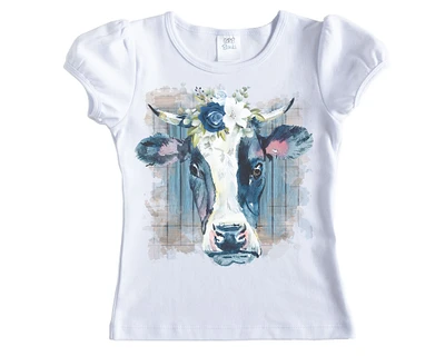 Blue Cow Floral Shirt - Short Sleeves