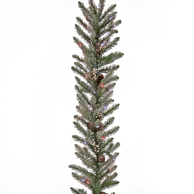 National Tree Company 9 ft. Snowy Morgan Spruce Garland with Twinkly™ LED Lights