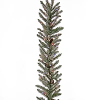 National Tree Company 9 ft. Snowy Morgan Spruce Garland with Twinkly™ LED Lights