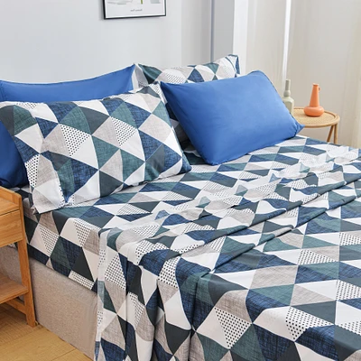 American Home Collection   Ultra Soft 4-6 Piece Geometric Bed Sheet Set