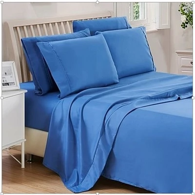 Lux Decor Collection 6-Piece Bed Sheet Set Premium Brushed Microfiber Anti-Wrinkle Deep Pockets Bedding Sheets