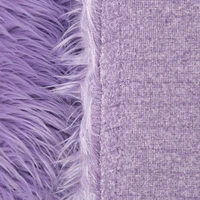 FabricLA Shaggy Faux Fur Fabric - 4" X 4" Inches Pre-Cut - Use Fake Fur Fabric for DIY, Craft Fur Decoration, Fashion Accessory, Hobby - Lavender