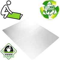 Floortex Ecotex Polypropylene Anti-Slip Foldable Chair Mat for Hard Floors, 45 x 53, Translucent