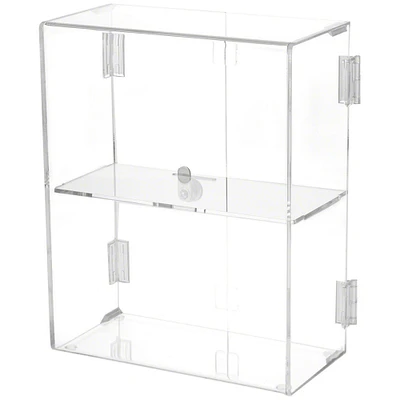 Plymor Clear Acrylic Rectangular Locking Display Case, 1 Shelf