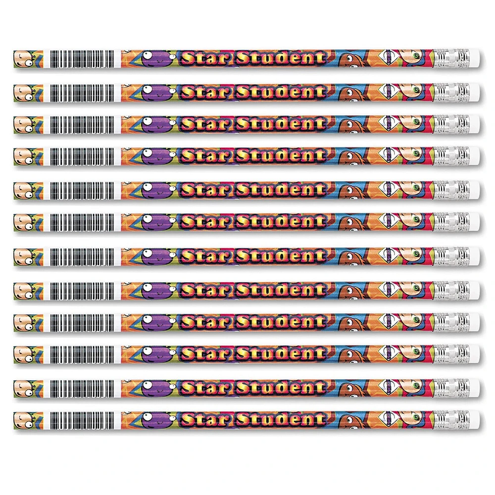 Star Student Pencils, 12 Per Pack, 12 Packs