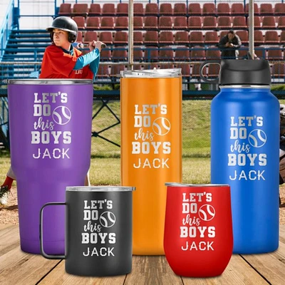 Let's Do This Boys Engraved Name Tumbler, Sports Lovers or Players, Gift Best Friend, Boyfriends, Men, Him