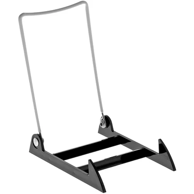 Gibson Holders 4PL Adjustable White Wire and Black Acrylic Display Easel, 4" W x 5.5" D x 6" H