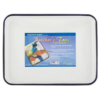 Creative Mark Butcher Tray Palette - Triple coated Enamel Tray Palette for Painting, Color Theory, Mixing