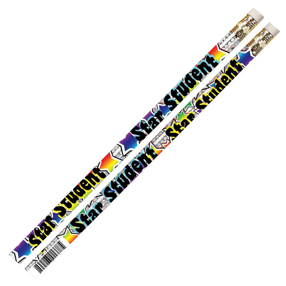 Star Student Motivational Pencils, 12 Per Pack, 12 Packs