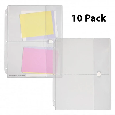 Portfolio Two-Pocket Clear Binder Page with Hook and Loop Closure