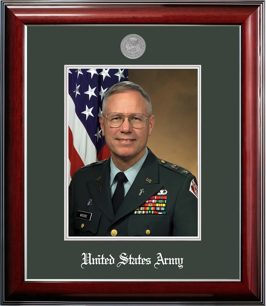 Patriot Frames Army 8x10 Portrait Classic Black Frame with Silver Medallion