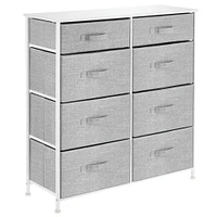 mDesign Tall Storage Dresser Furniture with 8 Slim Fabric Drawers