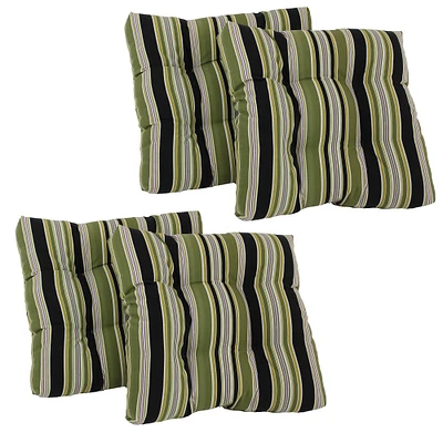 19-inch Squared Spun Polyester Tufted Dining Chair Cushion (Set of Four