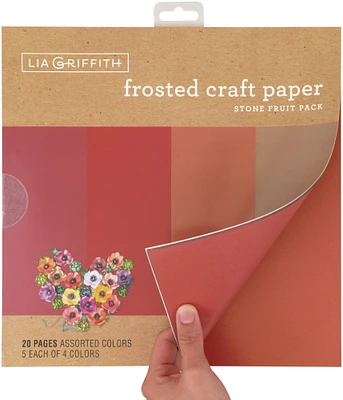 Frosted Craft Tissue Paper 12"X12" 20/Pkg-Stone Fruit-Reds