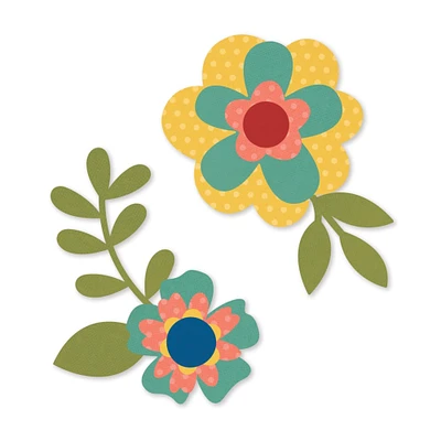 Color Vibe Cardstock Flowers Bits & Pieces 143/Pkg-Bolds