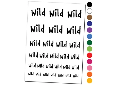 Wild Fun Text Temporary Tattoo Water Resistant Fake Body Art Set Collection