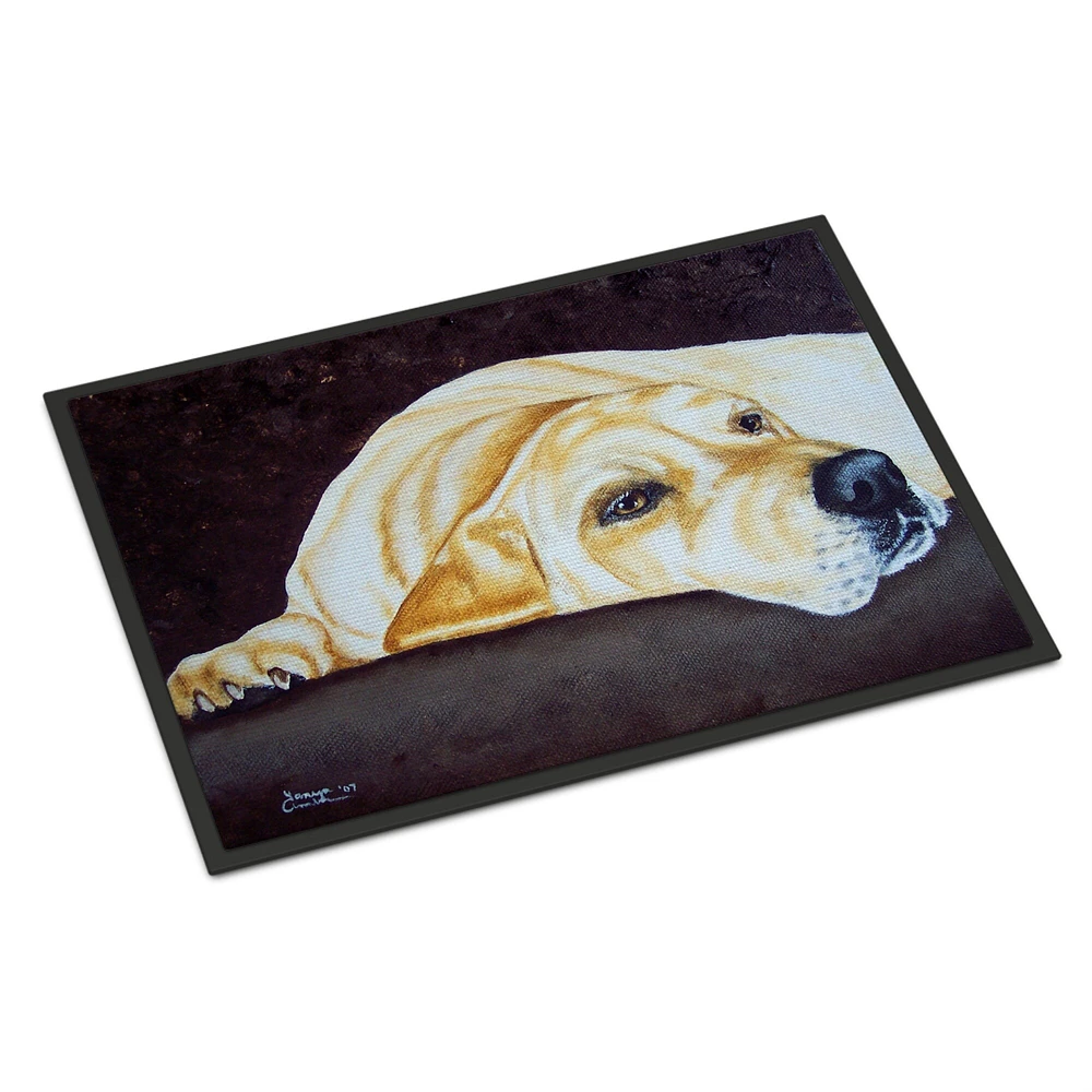 "Caroline's Treasures AMB1072JMAT Naptime Yellow Labrador Indoor or Outdoor Mat, 24"" x 36"", Multicolor"