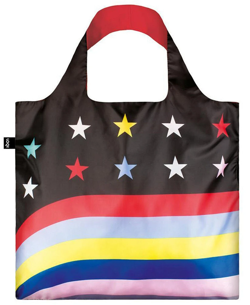 LOQI Travel Reusable Shopping Bag, One Size, Stars & Stripes