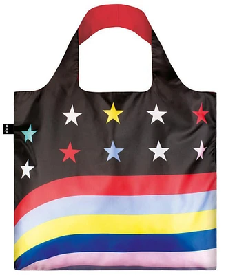 LOQI Travel Reusable Shopping Bag, One Size, Stars & Stripes