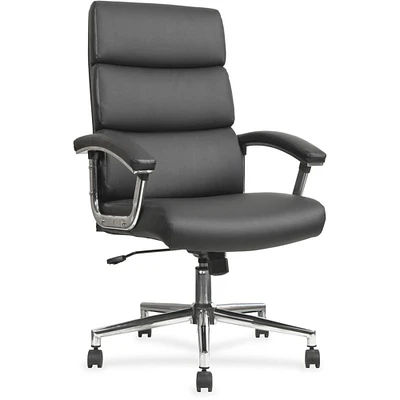 Lorell Hi-Back Chair, Leather/Black
