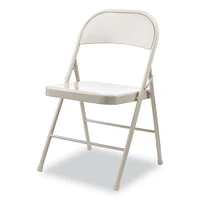 Alera Armless Steel Folding Chair, Supports Up to 275 lb, Taupe, 4/Carton