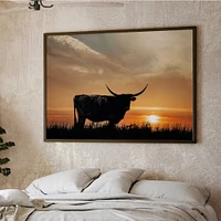 Longhorn wall art, large wall art for western decor