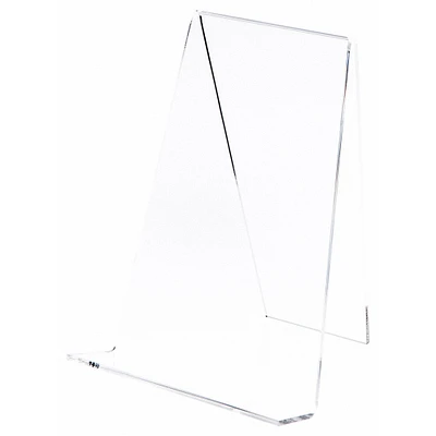 Plymor Clear Acrylic Book Easel with 1.875" Flat Ledge, 8.25" W x 7.75" D x 10.75" H