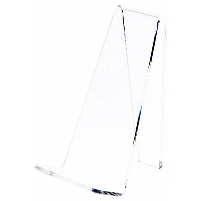 Plymor Clear Acrylic Book Easel with 1.25" Flat Ledge, 2.375" W x 3.25" D x 4" H