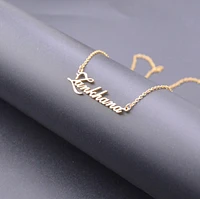 Gold Name Necklace, Custom Name Pendant Necklace, Women Minimalist Name Necklace, Birthday Gift for Mom