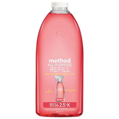 Method Products All Surface Cleaner, Grapefruit Scent, 68 oz Plastic Bottle, 6/Carton