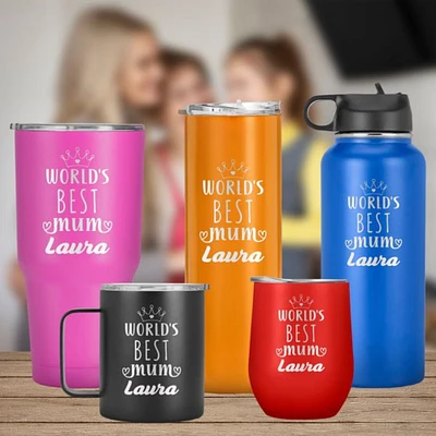 The Ultimate Supermom Honoring the Worlds Best Mum Engraved Name Tumbler, Mothers Day, Birthday, Gift for Mom, Nana, Mother in Law