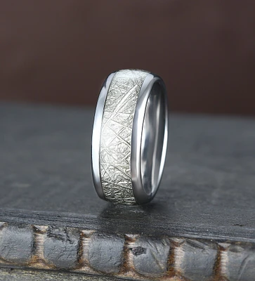 Tungsten wedding band, hammered ring, silver wedding band, men's Jewelry, Valentine's Day gift, gift for him, personalized ring, match band