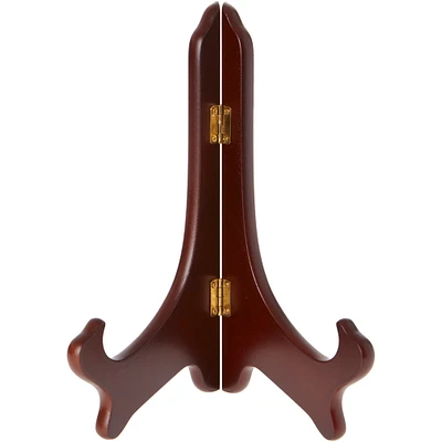 Bard's Hinged Walnut MDF Wood Plate Stand, 9" H x 7.25" W x 5" D (For 9
