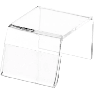 Plymor Clear Acrylic Sign-Holder Display Riser, 1.25" H x 1.75" W x 2.25" D (1" x 1.75" Sign)