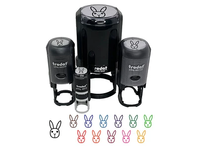 Bunny Rabbit Face Simple Easter Self-Inking Rubber Stamp Ink Stamper for Stamping Crafting Planners