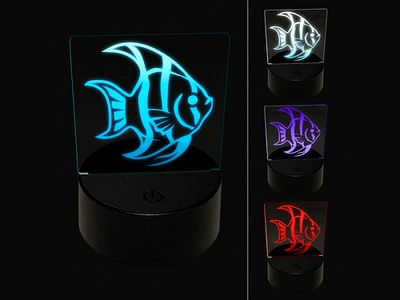 Freshwater Striped Angelfish Fish 3D Illusion LED Night Light Sign Nightstand Desk Lamp